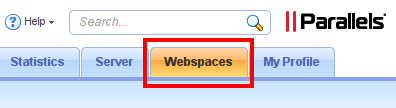 tlačítko Webspaces