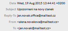 hlavicka emailu - filtr